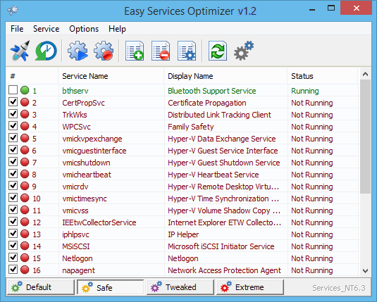 Easy service optimizer main